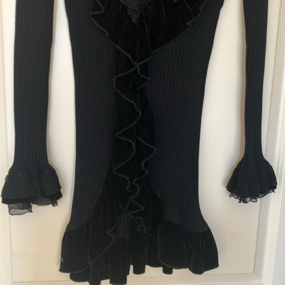 Black Sweater with Ruffles - Picture 3 of 5